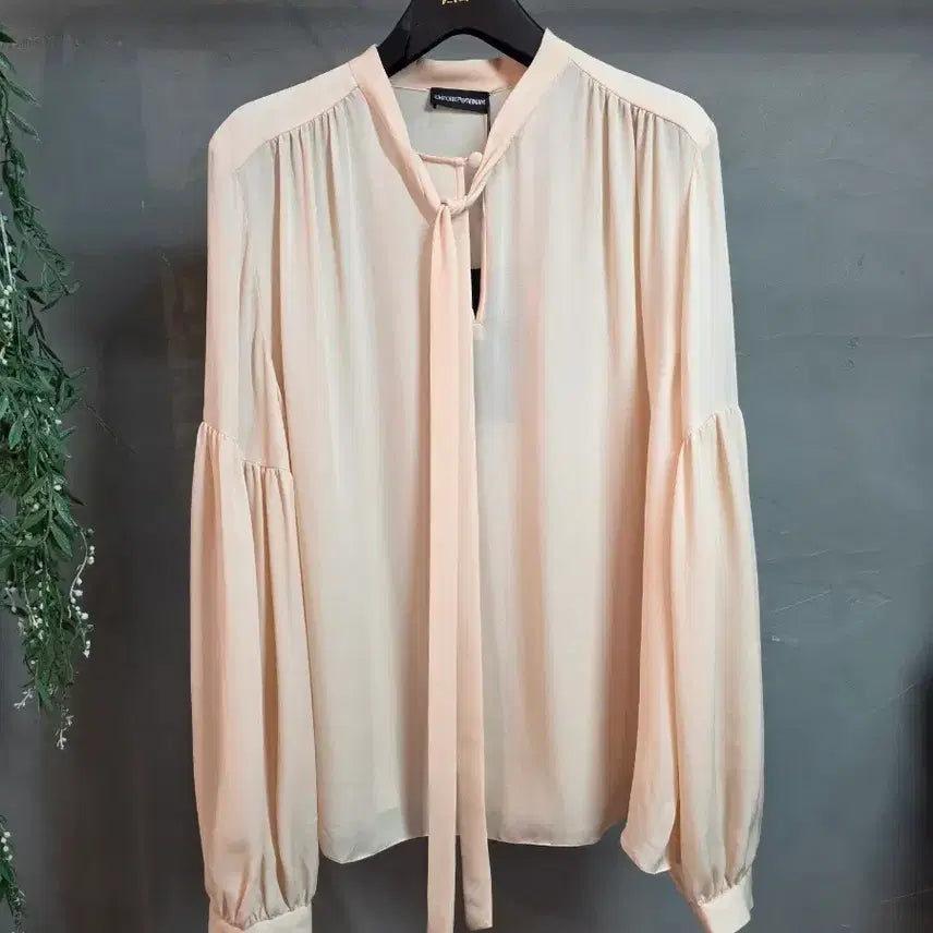 [BUNJANG] Emporio Armani Pink Silk Balloon Blouse / 엠포리오 아르마니 블라우스 핑크 실크 벌룬