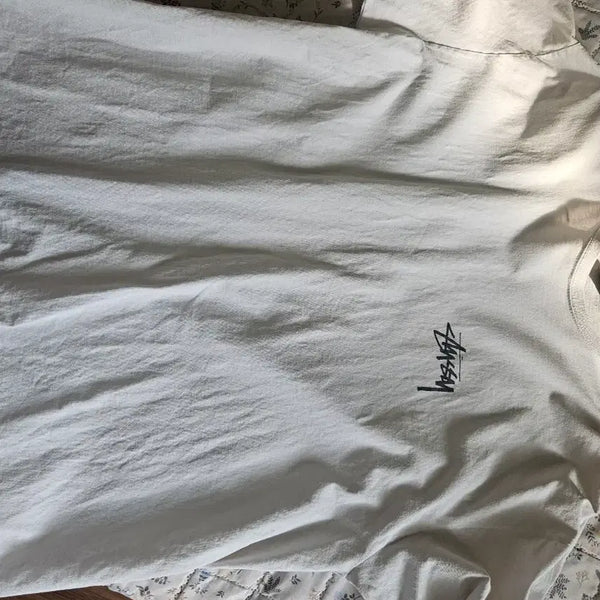 [BUNJANG] Stussy Cat Short Sleeve T-Shirt White / 스투시 고양이 반팔티 화이트