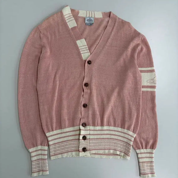 [BUNJANG] Vivienne Westwood Authentic XS Armband Knit Cardigan Pink / [정품/XS] 비비안웨스트우드 완장 니트 가디건 핑크