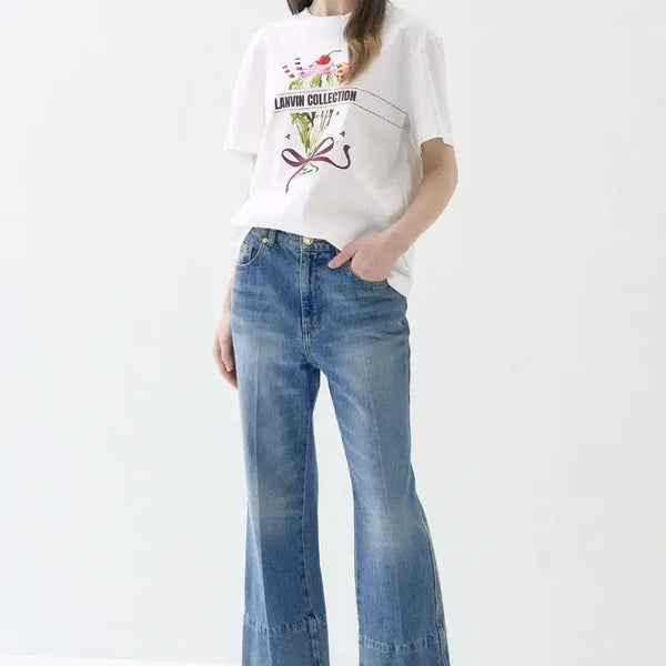 [BUNJANG] Hansem LANVIN Bootcut Cropped Denim Pants Size 67 / 한섬 랑방 [새옷] 부츠컷 크롭 데님 팬츠