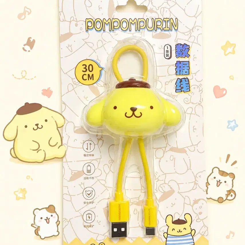[BUNJANG] Sanrio Pompompurin Type-C Charging Cable / 산리오 폼폼푸린 c타입 충전 케이블