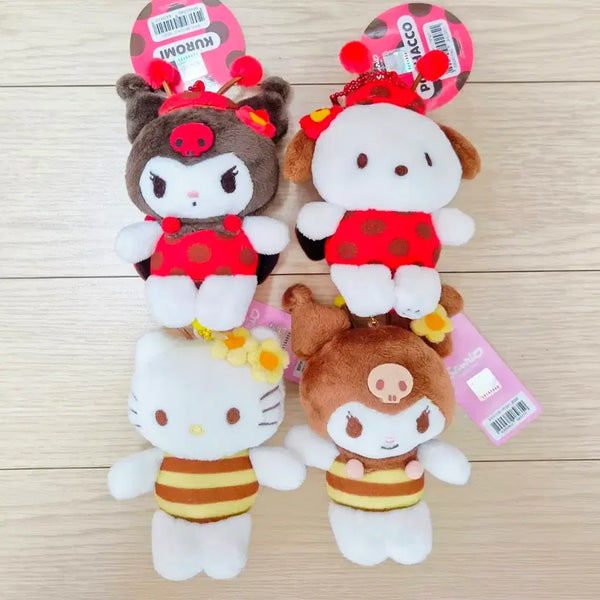 [BUNJANG] Sanrio Honeybee & Ladybug Costume Doll Keychain / 산리오 꿀벌,무당벌레 캐릭터 인형 키링팝니다~