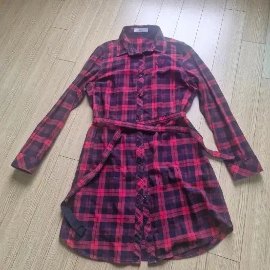 [BUNJANG] JDX Long Checkered Shirt with Belt / jDX. 롱 셔츠