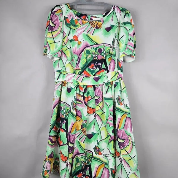 [BUNJANG] Maggy London Ribbon Detail Short Sleeve Dress / [무료배송]매긴나잇브릿지 38 여성 약스판 리본장식 반팔 원피스 드레스