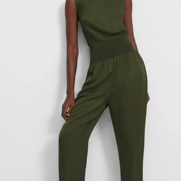 [BUNJANG] Theory Sleeveless Jumpsuit Khaki L / 새상품 THEORY 띠어리 슬리브리스 점프수트 L