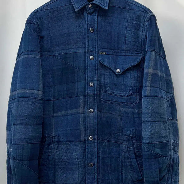 [BUNJANG] Polo Ralph Lauren Indigo Patchwork Dungaree Work Shirt Jacket / 폴로 랄프로렌 인디고 패치워크 덩가리 워크 셔츠 자켓