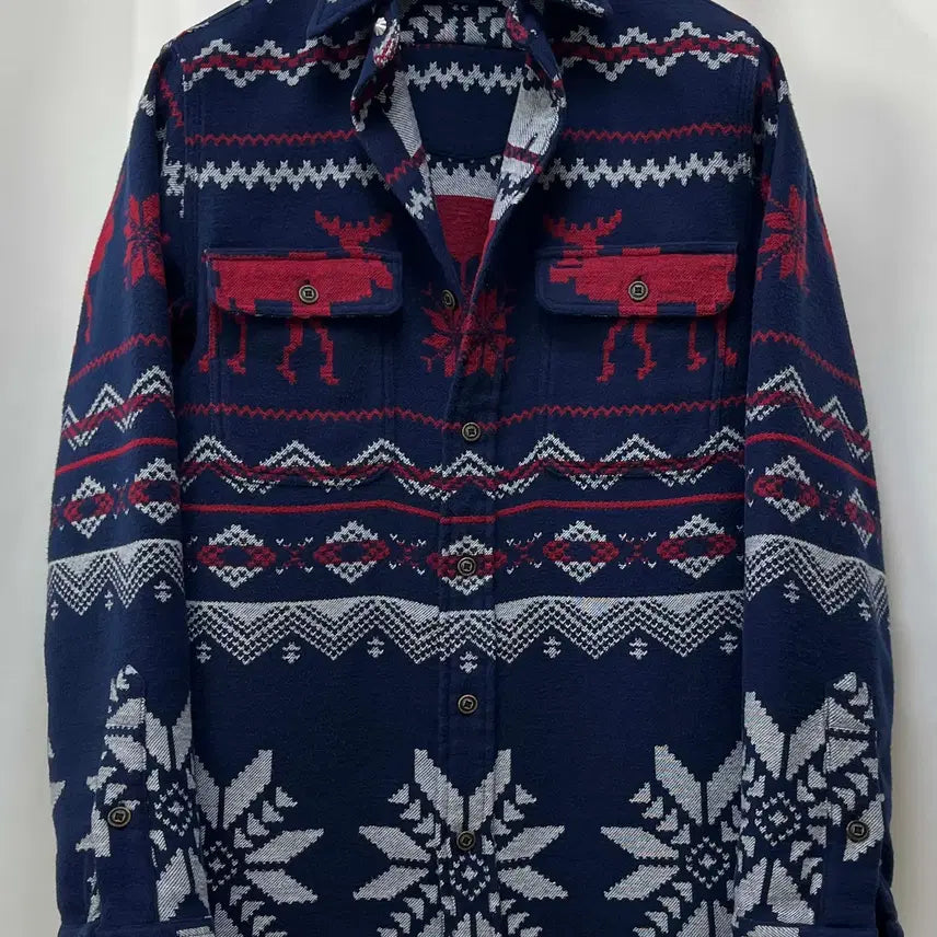 [BUNJANG] Polo Ralph Lauren Concho Indian Southwestern Blanket Flannel Work Shirt Jacket / 폴로 랄프로렌 콘초 인디언 사우스 웨스턴 퍼플네이비 블랭킷 플란넬 워크 셔츠 자켓