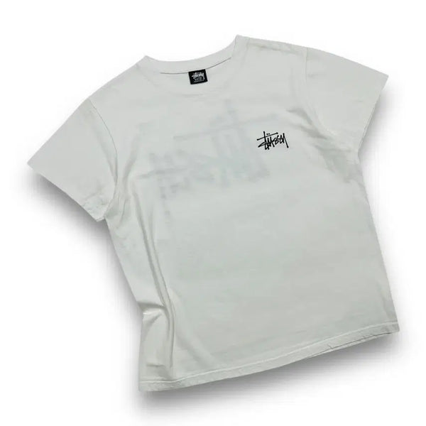 [BUNJANG] Stussy Basic White Big Logo Short Sleeve T-Shirt / 스투시 베이직 화이트 빅로고 반팔 티셔츠 (S)