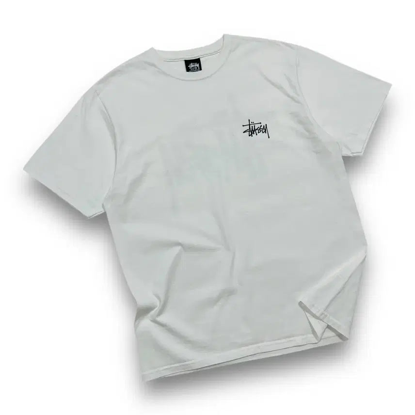 [BUNJANG] Stussy Basic White Big Logo T-Shirt (M) / 스투시 베이직 화이트 빅로고 반팔 티셔츠 (M)