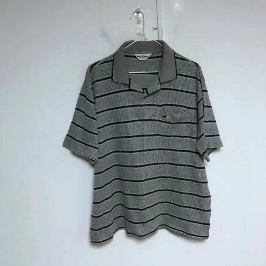 [BUNJANG] Black and White Men's T-Shirt XL / 블랙앤화이트 남성 반팔티 105XL@9979