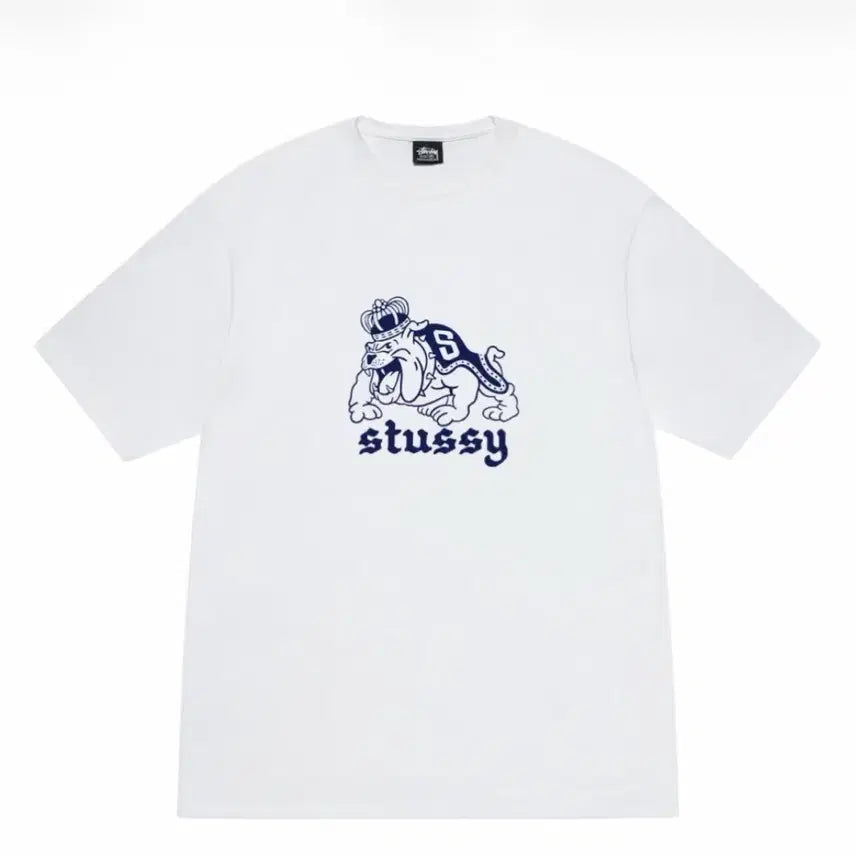 [BUNJANG] Stussy Bulldog T-Shirt White / 스투시 불독 반팔티셔츠 Stussy Bulldog T-Shirt White