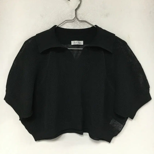 [BUNJANG] SJSJ Kara Neck Crop Knit / 24 SJSJ 에스제이 카라넥 크롭 니트
