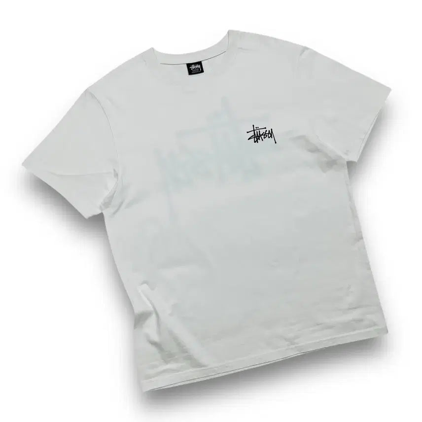 [BUNJANG] Stussy Basic White Big Logo T-Shirt (M) / 스투시 베이직 화이트 빅로고 반팔 티셔츠 (M)