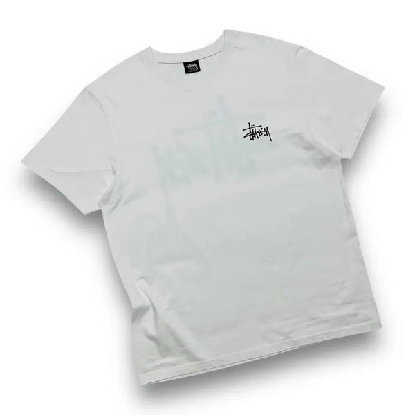 [BUNJANG] Stussy Basic White Big Logo T-Shirt (M) / 스투시 베이직 화이트 빅로고 반팔 티셔츠 (M)