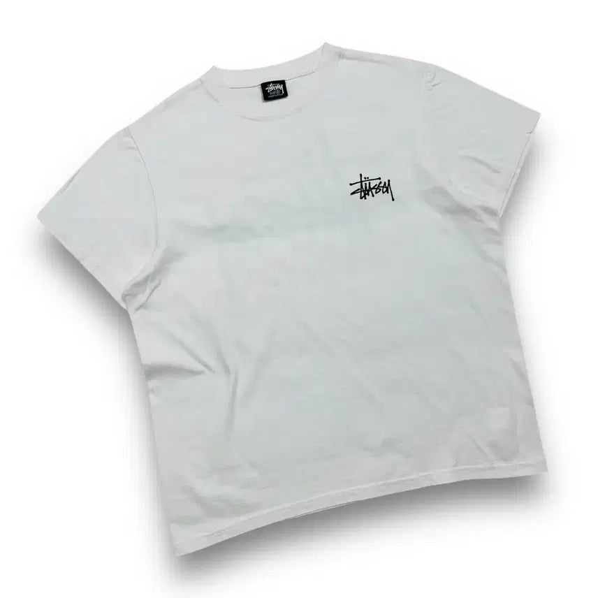 [BUNJANG] Stussy Basic White Big Logo Short Sleeve T-Shirt / 스투시 베이직 화이트 빅로고 반팔 티셔츠 (S)