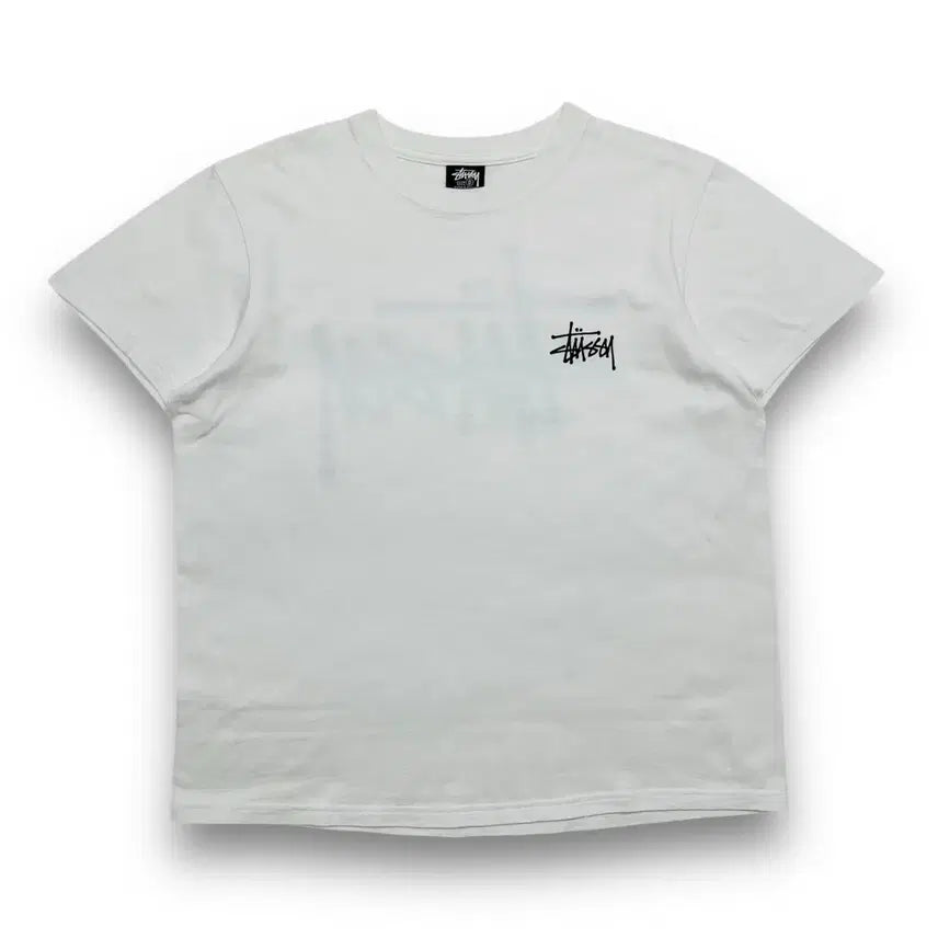 [BUNJANG] Stussy Basic White Big Logo Short Sleeve T-Shirt / 스투시 베이직 화이트 빅로고 반팔 티셔츠 (S)