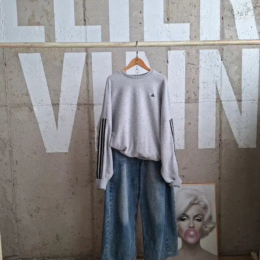 [BUNJANG] Adidas Transitional Crewneck Sweatshirt (Unisex S) / 아디다스 (공욤S)간절기 맨투맨(TS1