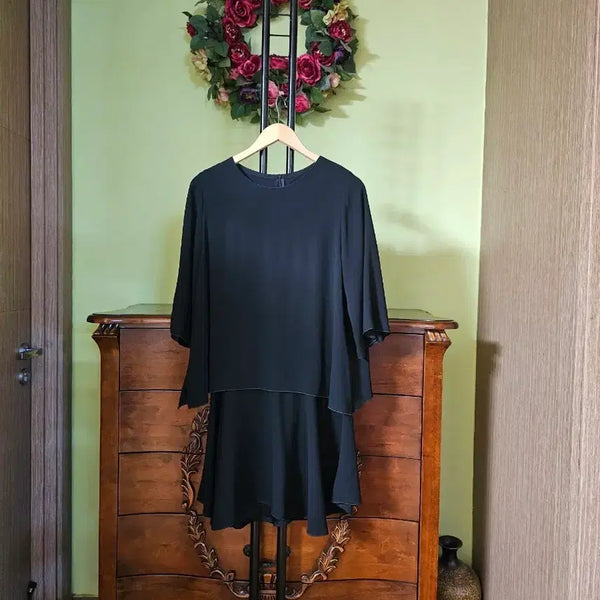 [BUNJANG] Lanvin Midi Dress Black Cape Design / 랑방 원피스