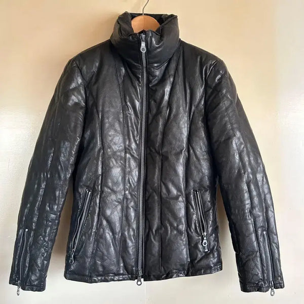 [BUNJANG] ISAMU KATAYAMA BACKLASH Leather Padded Jacket / 이사무 카타야마 백래쉬 레더 패딩 자켓