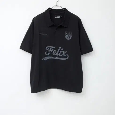 [BUNJANG] Hatching Room x Felix Polo T-Shirt Overdyed Black Size 3 / 해칭룸 x 펠릭스 폴로티 오버 다이드 블랙 3
