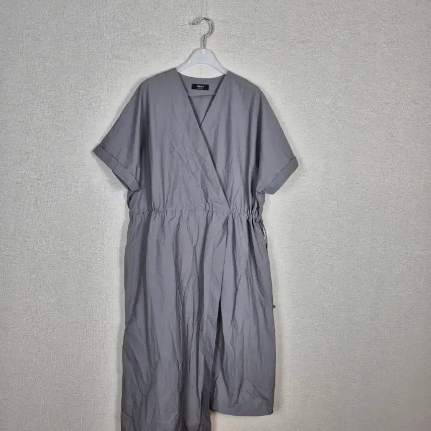 [BUNJANG] Grayscale Linen Blend Wrap Dress / (#88~추천)빅사이즈 바스락 그레이 랩스타일 원피스