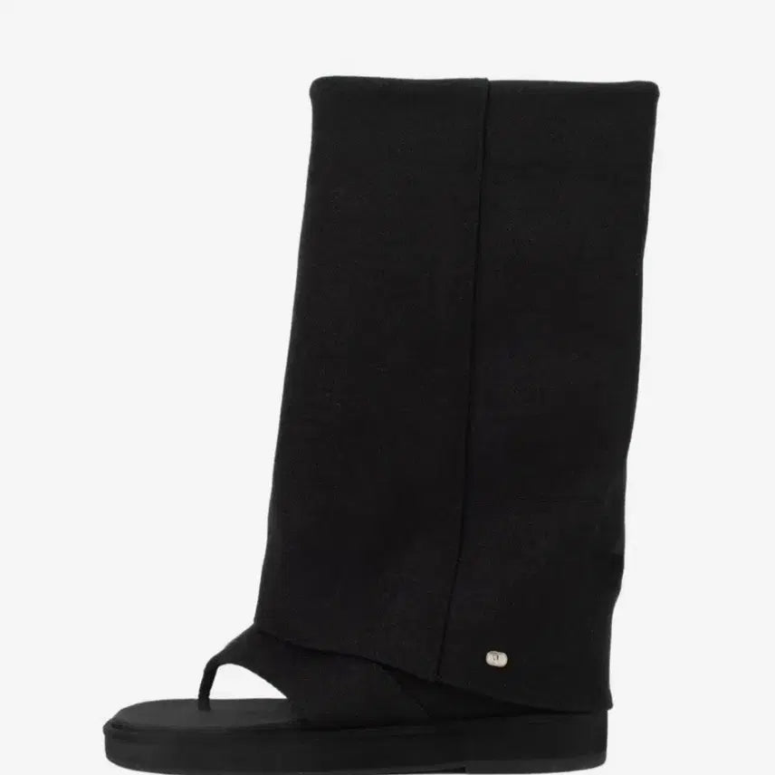 [BUNJANG] Noire Linen Wedge Boots 6.5CM Black Summer Wedge Heel / 노아르 린넨 부츠 6.5CM 린넨 블랙 여름부츠 통굽