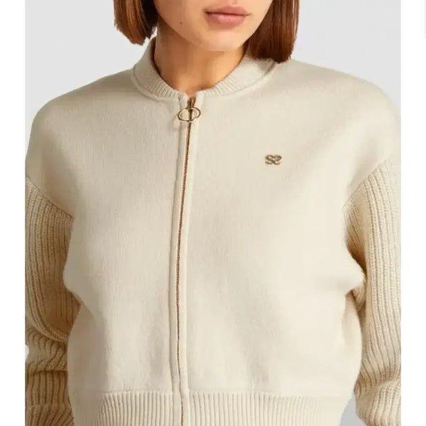 [BUNJANG] Sandro Wool Cashmere Knit Bomber Jacket Size 55 / SADRO 산드로 신상 울 캐시미어 니트 봄버 자켓 55