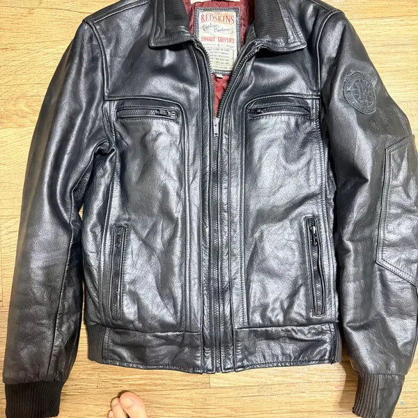 [BUNJANG] Redskins Buffalo Leather Jacket / 레드스킨스 버팔로 가죽 재킷