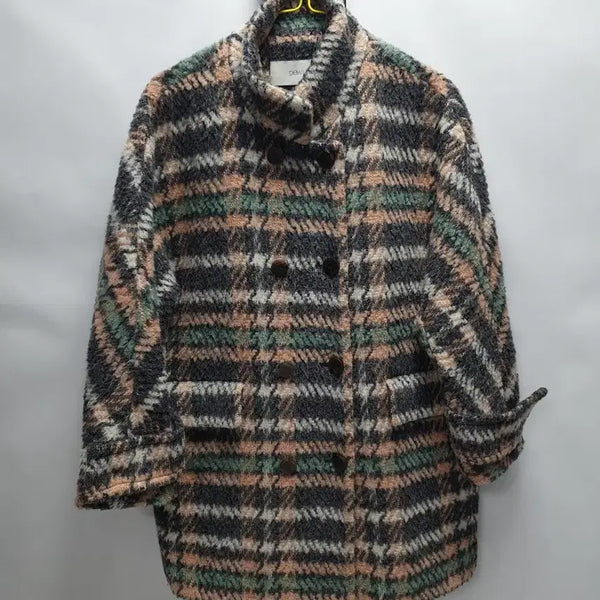 [BUNJANG] DUEL Double Coat Wool Alpaca Blend Check S / 듀엘 더블 코트 울 알파카 블랜드 체크 s