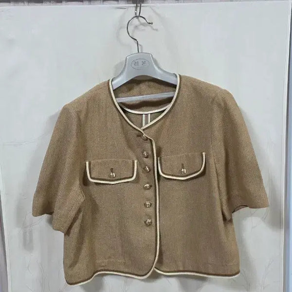 [BUNJANG] High-Quality Linen Tweed Jacket (Size 55-66) / 세련된고품질린넨트위드자켓(55-66)