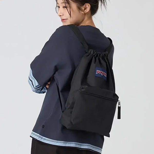 [BUNJANG] JanSport Drawstring Bag Black / 잔스포츠 드로우색 블랙