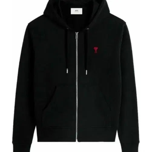 [BUNJANG] AMI Heart Logo Full Zip Hoodie Black / 아미하트 로고 블랙등 3종 집업 후드티