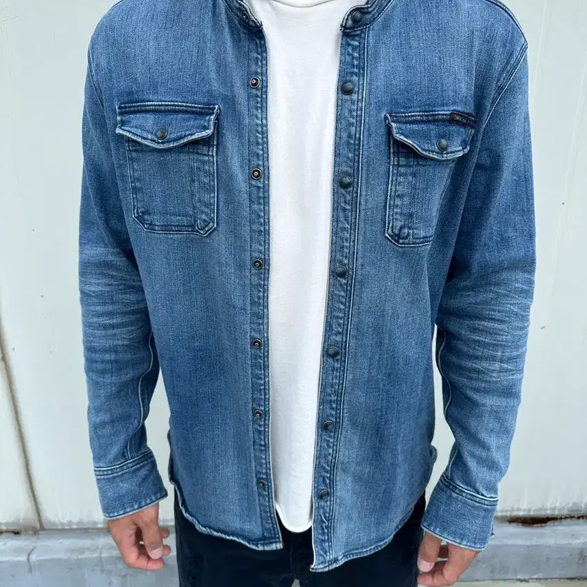 [BUNJANG] Calvin Klein Premium Italian Selvage Denim Shirt / (남녀공용)캘빈클라인 프리미엄 이탈리안 셀비지 데님 셔츠