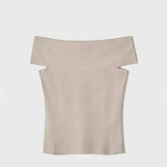 [BUNJANG] Monoha Off-Shoulder Cut-Out Short Sleeve Knit Beige / 모노하 오프숄더 컷아웃 반팔 니트 베이지