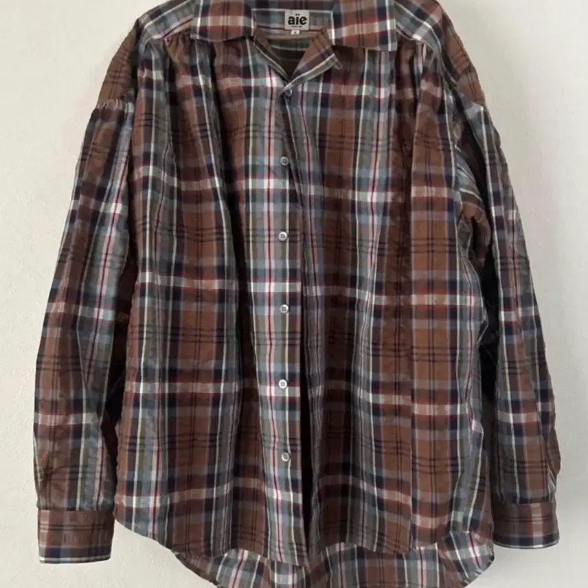 [BUNJANG] AIE Painter Shirt Seersucker Check / AIE 페인터셔츠 시어서커 체크 S(105)