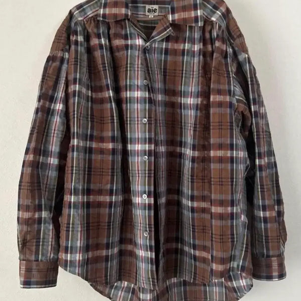 [BUNJANG] AIE Painter Shirt Seersucker Check / AIE 페인터셔츠 시어서커 체크 S(105)