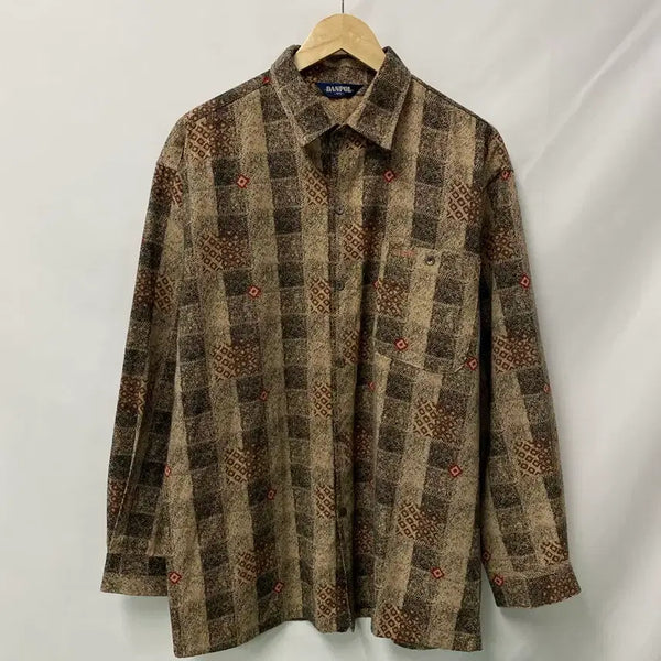 [BUNJANG] DANPOL Vintage Brown Long Sleeve Shirt Size 105 / 189. DANPOL 빈티지 브라운 긴팔 셔츠105