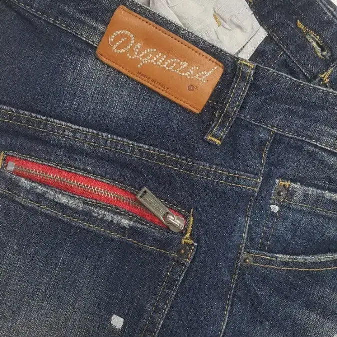 [BUNJANG] Dsquared2 (Stretch) Leather Patch Washed Denim Jeans / 디스퀘어드2(스판) 가죽패치 수입대님 30~31"(No.126)S급! 드라이완료!