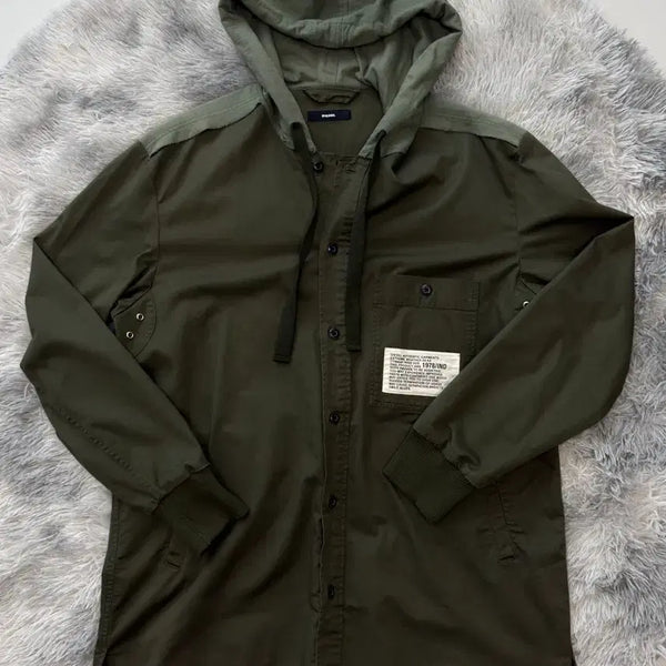 [BUNJANG] Diesel Hooded Field Jacket Khaki L / 디젤 정품 후드 야상 카키 100(L)
