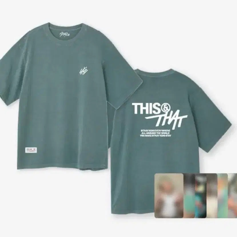 [BUNJANG] Stray Kids THIS&THAT Limited Edition Short-Sleeve T-Shirt with 7-Member Photocard Set / 스키즈 디스앤뎃 팝업 반팔티셔츠 포토카드(7명)