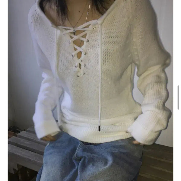 [BUNJANG] Iziz Holly Eyelet Knit White / 이즈이즈 holly eyelet knit 화이트