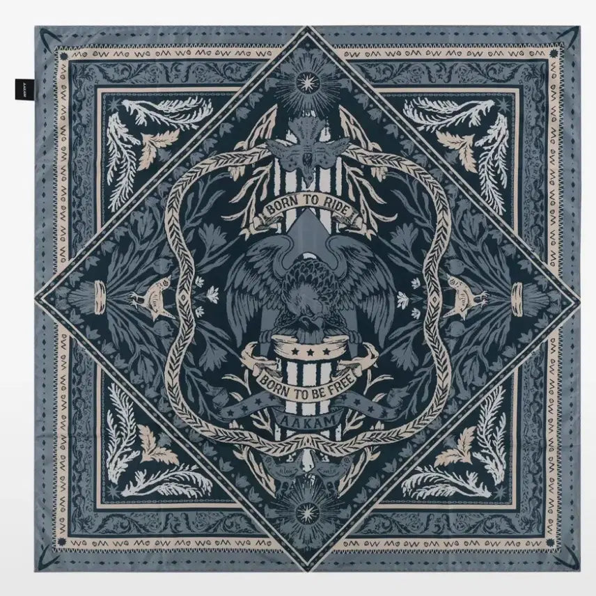 [BUNJANG] AKAM Western Eagle Printed Scarf (Blue) / 아캄 Western Eagle Printed Scarf (Blue)