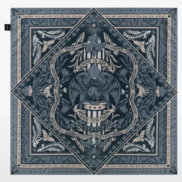[BUNJANG] AKAM Western Eagle Printed Scarf (Blue) / 아캄 Western Eagle Printed Scarf (Blue)