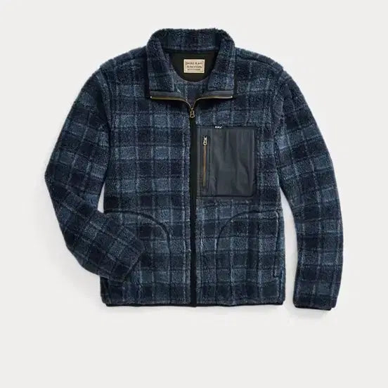 [BUNJANG] RRL Plaid Wool Blend Fleece Jacket / 더블알엘 RRL 플래드 울 블렌드 플리스 재킷