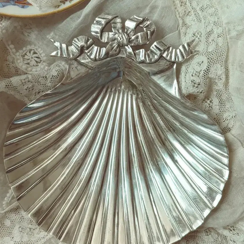 [BUNJANG] Silverplate Ribbon Shell Dish / 실플 리봉쉘접시
