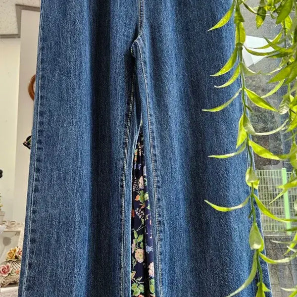 [BUNJANG] Wide Denim Pants with Elastic Waistband / [새상품]와이드 데님 밴딩 바지