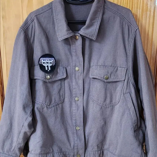[BUNJANG] Vintage Brown Denim Jacket with Wappen Detail / 빈티지 데님 자켓 브라운