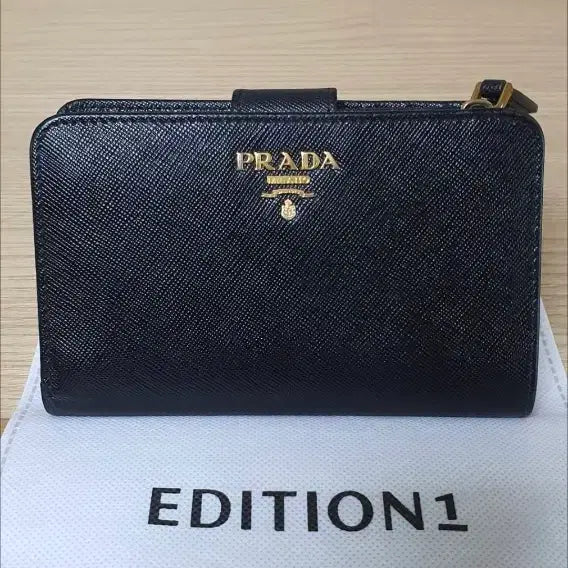[BUNJANG] Prada Saffiano Bifold Wallet Black / 프라다 사피아노 반지갑/지갑 블랙 정품A급(감정O)