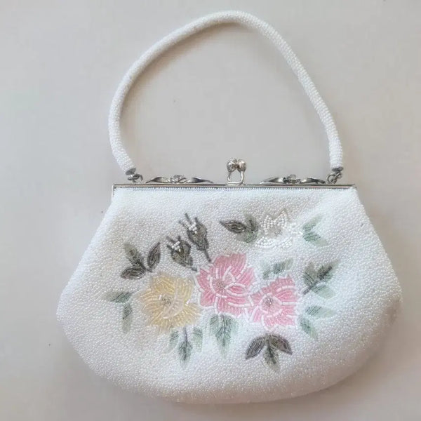 [BUNJANG] Handmade Rose Bead Bag / 핸드메이드 장미 비즈 백
