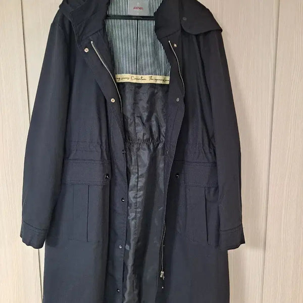 [BUNJANG] Jisen Hooded Long Jacket Black / 지센 후드 롱 자켓  95  블랙